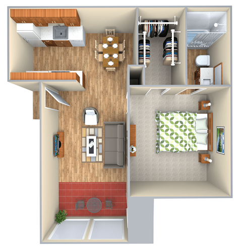 a bedroom floor plan is shown in this image at Sugar Tree Apartment Homes, Corpus Christi, Texas